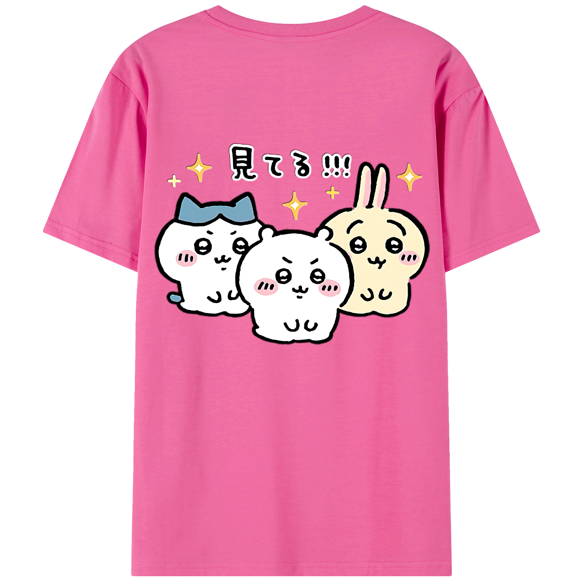 （画像用） ちいかわ ハチワレ Chii-kawa hachiware レディース半袖Tシャツ(バックプリント)